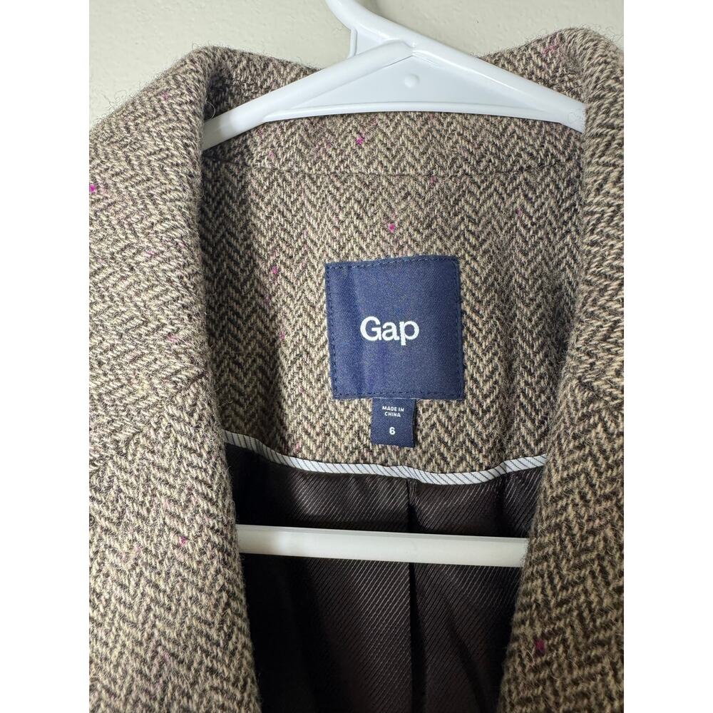 GAP Brown Wool Blazer Jacket Women's Size 6 Business Professional Career - Picture 4 of 8